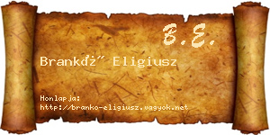 Brankó Eligiusz névjegykártya